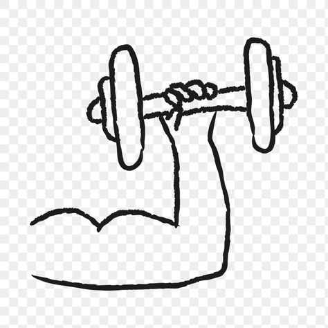 Lifting a dumbbell doodle style design element | free image by rawpixel.com / marinemynt Muscle Doodle, Weights Drawing, Doodling Journal, Fitness And Exercise, Dumbell Workout, Png Elements, Doodle Style, Graphic Elements, Journal Doodles