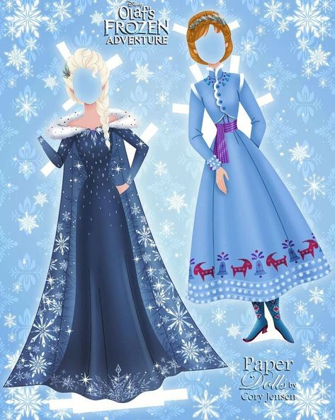 Cory Jensen (@paperdollsbycory) • Instagram photos and videos Frozen Paper Dolls, Frozen Printables, Disney Paper Dolls, Princess Paper Dolls, Olaf's Frozen Adventure, Elsa And Anna, Paper Dolls Printable, Disney Descendants, Barbie Diy