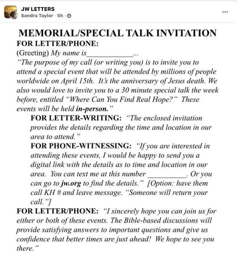 Jw Memorial 2024, Memorial Invitation Ideas Jw, Jw Memorial Invitation Letters, Jw Memorial, Jw Letters, Memorial Invitation, Letter Writing Examples, Memorial Items, Letters Writing