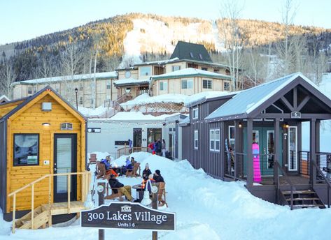 Powderhorn Mountain Resort In Colorado Is Now Offering A Tiny Home Community For Skiers Tiny Home Community, Keystone Ski Resort, Home Resort, Ski Rental, Tiny House Community, Colorado Mountains, Mountain Resort, Tiny Home, Ski Resort