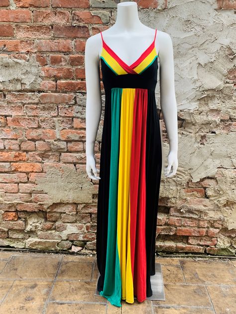 SOLD - Jamaican Rasta print dress by Codigo size S Concert Outfit, Halter Dress, Print Dress, Hip Hop, Concert, How To Wear, Pins, Clothes