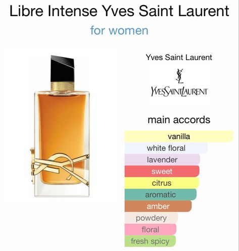 perfume notes Libre Intense, Ysl Libre, Ysl Perfume, Pampering Routine, Antique Perfume Bottle, Fragrances Perfume Woman, Perfume Collection Fragrance, Pink Bottle, Victoria Secret Perfume