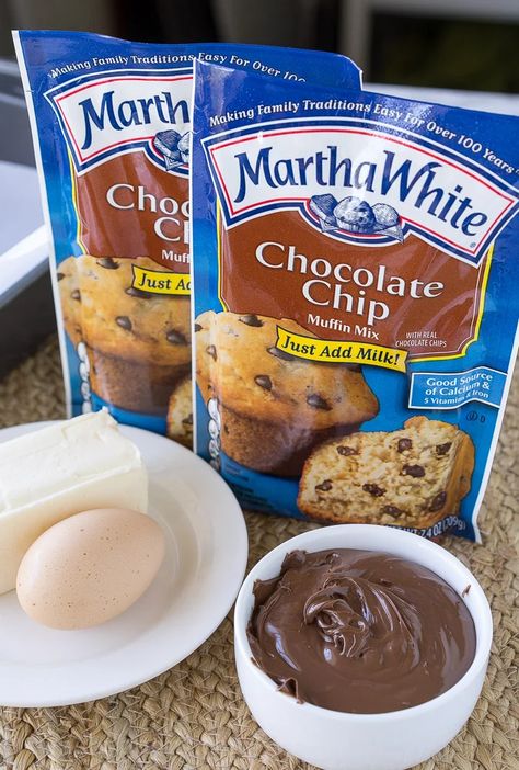 Martha White Muffin Mix, Chocolate Chip Muffin Mix, Muffin Mix Recipe, Choc Muffins, Chocolate Snack Cake, Choc Chip Muffins, Oatmeal Chocolate Chip Muffins, Cake Mix Muffins, Chocolate Chip Muffin