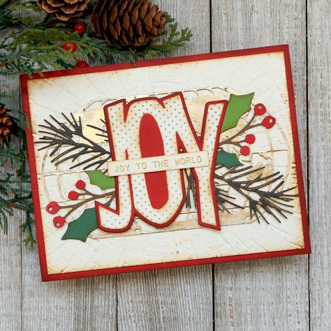 Tim Holtz Big Tidings, Tim Holtz Sizzix Dies, Christmas Bazaar Crafts, Christmas History, Christmas Card Ideas, Tim Holtz Dies, Xmas Theme, Tim Holtz Sizzix, Homemade Christmas Cards