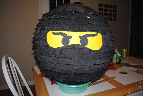 Ninja Themed Birthday Party, Homemade Pinata, Lego Ninjago Party, Karate Birthday, Ninjago Birthday Party, Ninja Birthday Parties, Birthday Pinata, Ninjago Birthday, Ninjago Party