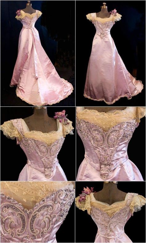 1890s Dress Ball Gowns, 1890s Ballgown, 1890s Gown, 1890s Ball Gown, 1880s Ball Gown, Edwardian Ball Gown, 1890s Dress, Satin Ballgown, Victorian Era Dresses