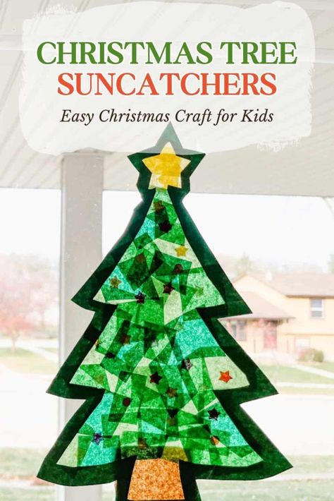 Christmas Suncatcher Craft, Kids Homemade Ornaments, Christmas Homeschool Activities, Free Printable Christmas Games, Ornaments Kids Can Make, Christmas Suncatchers, Classroom Christmas Crafts, Christmas Homeschool, Kids Christmas Activities