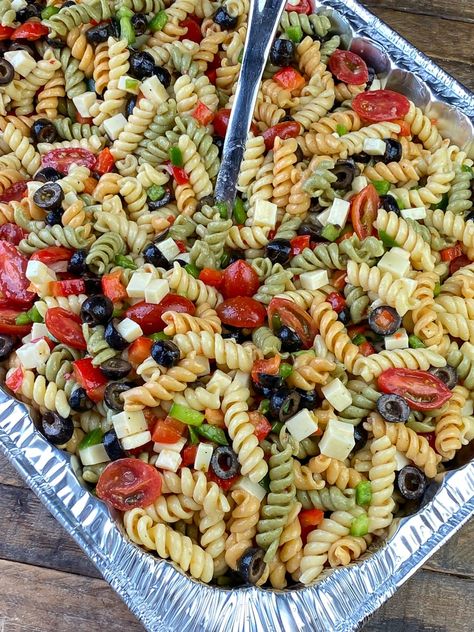 Try Color Pasta Salad, Tri Color Pasta Salad Recipes Cold, Pasta Salad Recipes Tri Color, Classic Italian Pasta Salad Recipes, Boxed Pasta Salad Add Ins, Box Pasta Salad Add Ins, Pasta Salad With Rotini Noodles, Tri Color Rotini Pasta Salad, Tri Color Noodle Pasta Salad