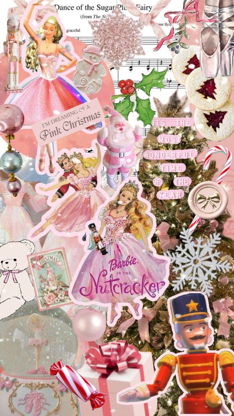 Barbie in the Nutcracker  🎀 Nutcracker Aesthetic Wallpaper, Barbie In The Nutcracker, Barbie Nutcracker, Nutcracker Sweet, Vintage Nutcrackers, Christmas Barbie, Wallpaper Doodle, Cute Christmas Wallpaper, Holiday Barbie