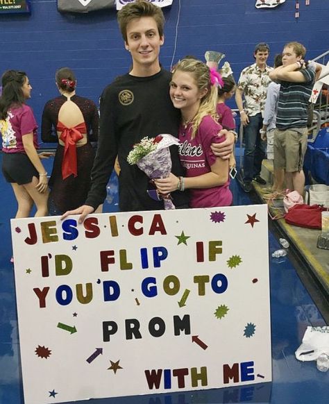 So cute gymnastics promposal. Gymnastics Homecoming Proposals, Hoco Proposals Ideas Gymnastics, Promposal For Cheerleaders, Gymnastics Hoco Proposals, Gymnastics Promposal, Girl Ask Guy, Prom Posals, Highschool Dance, Hoco Signs