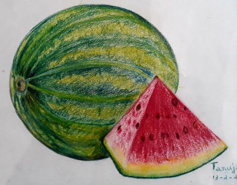 Watermelon Drawing, Gcse Art Sketchbook, Gcse Art, April 1st, A Drawing, Art Sketchbook, Unique Art, Colored Pencils, The Ordinary