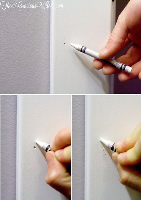 How to easily and frugally Fill Nail Holes with this easy DIY and home improvement hack.  From TheGraciousWife.com Fill Nail Holes, Apartment Hacks, Smart Tiles, Diy And Home Improvement, Diy Home Repair, Nail Holes, Frugal Tips, Diy Life Hacks, Home Repairs