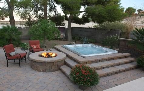 Customization is the movement for hot tub aesthetics – Las Vegas ... Whirlpool Deck, Lanai Ideas, Tub Surrounds, Backyard Spa, Hot Tub Landscaping, Hot Tub Designs, Hot Tub Patio, Outdoor Hot Tub, Hot Tub Gazebo