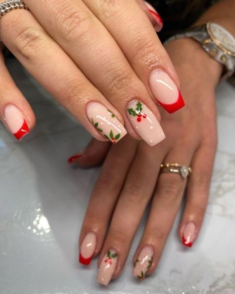 acrylic gel nails christmas winter holiday Nail Art Noel, Christmas Gel, Nagel Tips, Cute Christmas Nails, Christmas Nails Easy, Winter Nails Acrylic, Christmas Gel Nails, Classy Acrylic Nails, Christmas Nails Acrylic