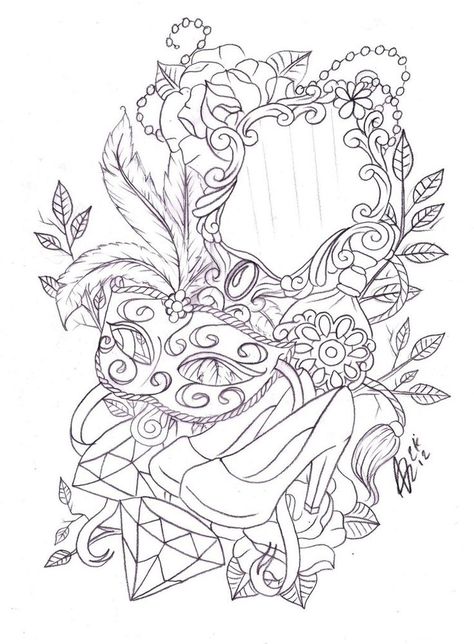 Leg Mask, Mirror Tattoo, Mirror Tattoos, Phoenix Tattoo Design, Mask Tattoo, Tattoo Sketch, Girly Tattoos, Skin Art, Love Tattoos