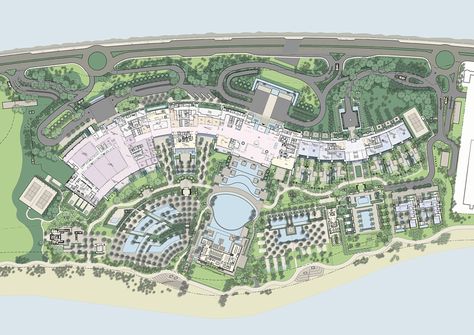 The Royal Atlantis / KPF / Dubai Royal Atlantis, Site Plan Rendering, Parking Plan, Site Plan Drawing, Site Plan Design, Hotel Concept, Hotel Plan, Resort Design, Site Plans