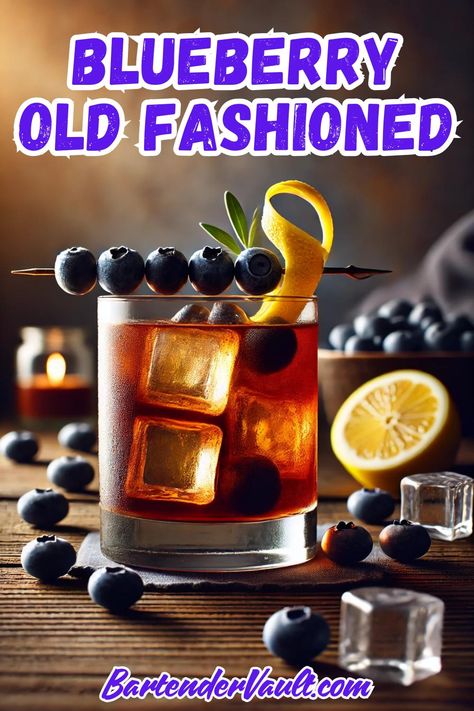 44 Must-Try Old Fashioned Cocktail Recipes for 2025 36 Blueberry Old Fashioned Drink, Blueberry Bourbon Cocktail, Blueberry Cocktail Recipes, Recipes With Fruit Cocktail, Old Fashion Cocktail Recipe, Old Fashioned Drink, Whisky Cocktails, Fruit Cocktail, Crowd Pleasing Recipes