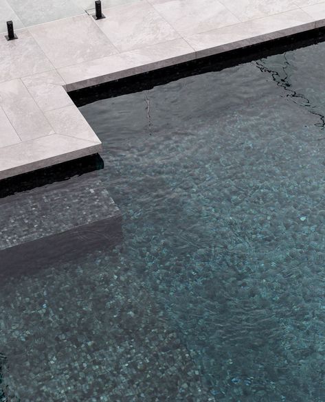 Dark Blue Tile, Pool Makeover, Colour Magic, Pool Plaster, Porcelain Pavers, Inside Pool, Sky Pool, Glass Pool Tile, Outdoor Ponds