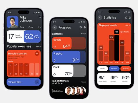 Bento Design Ui, Fitness App Ui Design, Mobile App Layout, App Ui Design Inspiration, Mobile Ux Design, App Mobile Design, Creative Ui Design, Ui App Design, Bento Design