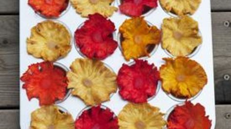 Pineapple Flowers Pineapple Flowers, Dried Pineapple, Pineapple Slices, Luau Birthday, Gateaux Cake, Cupcakes Cake, Flower Food, Baking Tips, Dried Fruit