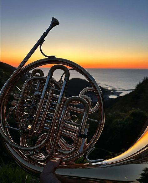 French Horn Photography, Trombone Aesthetic Wallpaper, French Horn Wallpaper, French Horn Aesthetic, Horn Aesthetic, Band Boyfriend, Pretty Instruments, French Horn Music, Horn Instruments