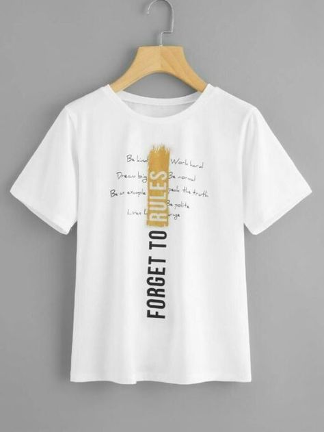 Letter Print Tee, Shirt Print Design, Tee Shirt Designs, Home T Shirts, Print Tee, Tank Top Hoodie, 로고 디자인, One By One, Direct To Garment Printer