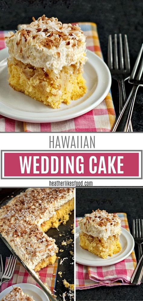 Hawaiian Wedding Cake Recipe, Hawaii Wedding Cake, Hawaiian Wedding Cake, Courgette Cake, Hawaiian Cake, Blue Stuff, Pineapple Recipes, Wedding Cake Recipe, Zucchini Cake