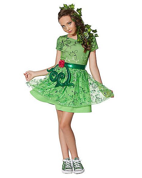 Kids Poison Ivy Costume - DC Girls - Spirithalloween.com Poison Ivy Character, Poison Ivy Costume, Ivy Costume, Poison Ivy Costumes, Batman Costumes, Bible Characters, Homemade Halloween, Poison Ivy, Green Dress