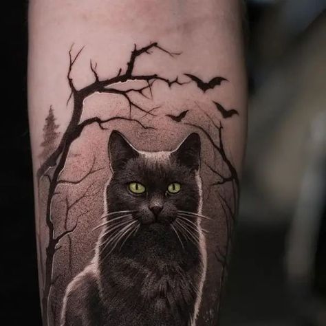 Realistic Tattoo Gallery on Instagram: "For the artist @joseecd #realistictattoo  #realistictattoos  #realistictattooartist  #realistictattooing  #realistictattoostyle" Cat Tattoo Realistic, Cat Face Tattoos, Black Cat Tattoo, Shin Tattoo, Black Cat Tattoos, Cat Tat, Cat Tattoos, Cat Tattoo Designs, Realistic Tattoo