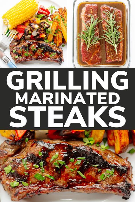 Looking for something delicious to throw on the BBQ? Try grilling marinated steaks - they're always a hit! Easy to prepare, tender, juicy and incredibly tasty! These are perfect for BBQ season and includes tips for grilling the perfect steak too! | www.mapleandmango.com Bbq Steak Recipes, Grilling The Perfect Steak, Breaded Steak, Grilled Steaks, The Perfect Steak, Leftover Steak, Bbq Steak, Easy Steak, Grilled Steak Recipes