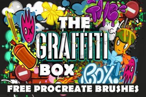 FREE The Graffiti Box: Procreate Brushes Procreate Graffiti, Free Procreate Brushes, Photoshop Watercolor, Free Procreate, Illustrator Brushes, Procreate Brushes Free, Brush Markers, Ipad Lettering, Graffiti Drawing