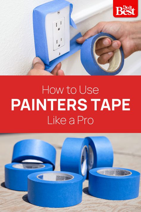 Finish your paint job faster and with fewer mistakes using painters tape and these step-by-step directions for taping off a room before painting. How To Tape Before Painting, How To Tape For Painting, Painting Supplies List, Caulk Paint, Paint Sprayers, Best Interior Paint, Diy Paint Projects, Circle Painting, Paint Brands