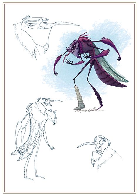 Character Design and Concepts for Animated 3D Project - Untref Media. Cicada Character Design, Insects Character Design, Mosquito Character Design, Insect Character Design, Insect Character, Animation Character Concept, Universal Monsters Art, Doodle Characters, Buch Design