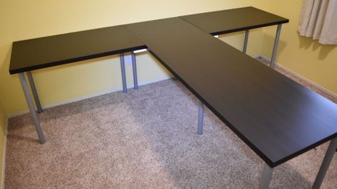 Ikea T Shaped Desk, T Shaped Desk, Partner Desk, Ikea Linnmon, Desk For Two, Kids Bedroom Remodel, Guest Bedroom Remodel, Small Bedroom Remodel, Hack Ikea