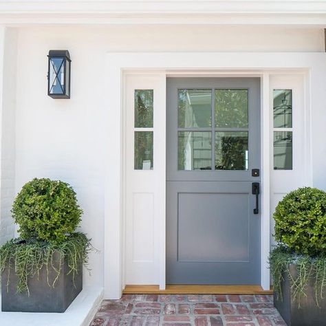 Door And Trim Paint, Mint Door, Unique Garage Doors, Interior Door Colors, Front Door Plants, Front Porch Plants, Exterior Door Colors, Front Door Ideas, Trim Paint