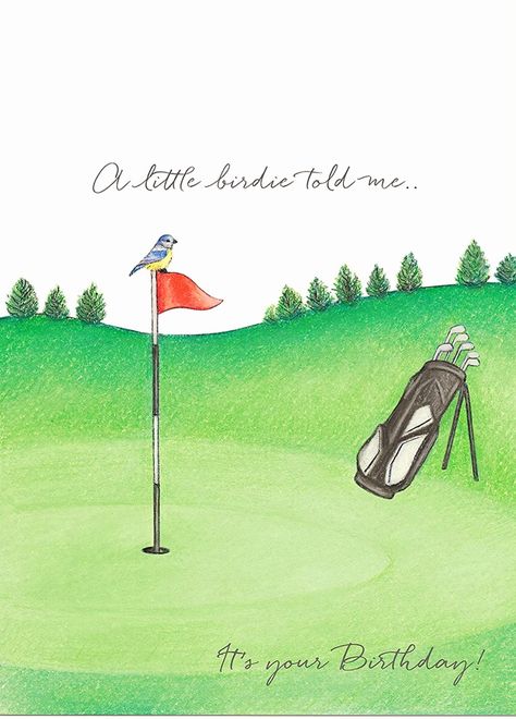 Happy Birthday Brother Messages, Happy Birthday Golf, Birthday Brother In Law, Golfers Birthday, Golf Birthday Cards, Golf Birthday Party, Birthday Card Sayings, Cool Birthday Cards, Watercolor Birthday Cards