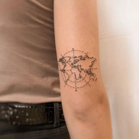 101 Best Geography Tattoo Ideas That Will Blow Your Mind! - Outsons Gis Tattoo, Geography Tattoo Ideas, Geology Tattoo Ideas, World Map Tattoo Design, Geographic Tattoo, Geography Tattoo, Geology Tattoo, World Map Tattoo, Vintage Tattoo Sleeve