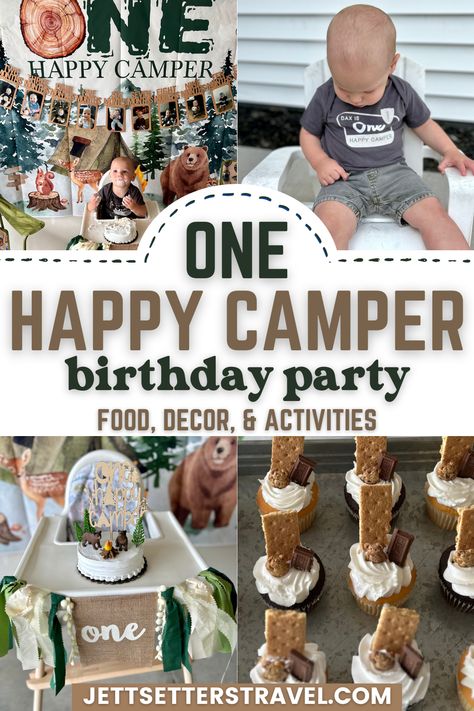 one happy camper first birthday Camper Birthday Party Ideas, One Happy Camper Birthday Party, Camper Birthday Party, One Happy Camper Birthday, Happy Camper Birthday Party, 1st Birthday Boy Themes, Camping Theme Birthday Party, Camping Theme Birthday, Baby First Birthday Themes