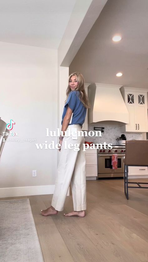 Lulu Lemon Wide Leg Pants Outfit, Lululemon Trouser Outfit, Lululemon Office Outfit, Lululemon Align Wide Leg Outfit, Lululemon Wide Leg Pants, Lulu Pants Outfit, Lululemon Cargo Pants Outfit, Lululemon Wide Leg Pants Outfit, Lululemon Softstreme Pants Outfit