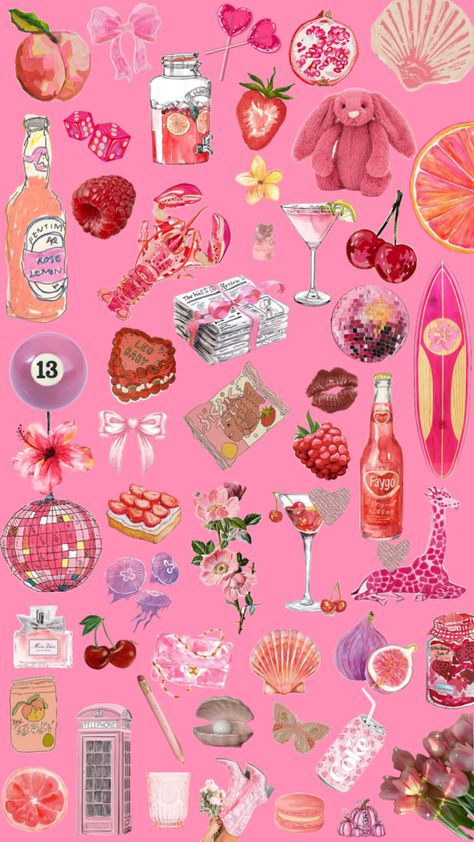 Journal Background, Cartoon Wallpaper, Junk Journal, Collage, Pink