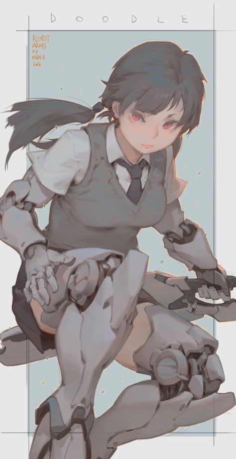 Krenz Cushart, Mecha Girl, Arte Cyberpunk, Cyberpunk Character, Poses References, Robot Concept Art, Cyberpunk Art, Arte Fantasy, 판타지 아트