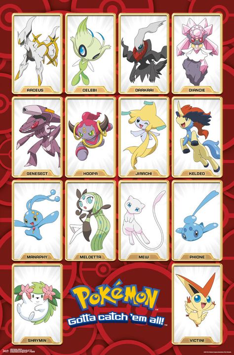 Mythical Pokemon, Pokemon Poster, Trends International, Wall Poster, Pokemon Art, Poster Size, Poster Frame, Poster Wall, Movie Tv