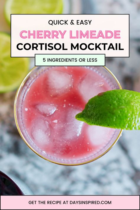 After giving the TikTok viral cortisol mocktail a whirl and falling in love, I decided to put my own spin on it with this delightful cherry lime-ade inspired version. Think sweet cherries, zesty lime, and creamy coconut milk blending into a flavor-packed experience. This drink isn’t just a treat for the taste buds (not to mention super aesthetically pleasing) – it�’s a nutrient-packed concoction that might just become your stress-busting ally. Cortisol Mocktail, Adrenal Cocktail, Tart Cherry Juice, Cherry Limeade, Healthy Drinks Recipes, Cherry Juice, Tiktok Viral, Mocktail Recipe, Water Recipes