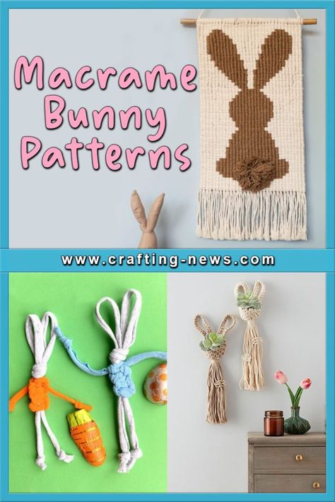 Easter Macrame Ideas Diy, Macrame Bunny Ears, Macrame Bunny Wall Hanging, Diy Macrame Butterfly Wall Hanging, Macrame Butterfly Wall Hanging Tutorial, Bunny Lovers, Baby Projects, Macrame Patterns, Macrame