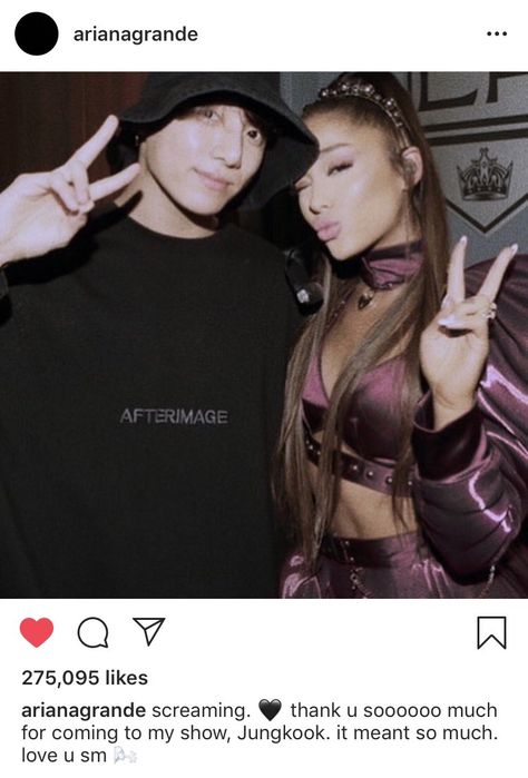 「 bts translations 」 on Twitter: "ariana grande posted a picture with jungkook on her instagram! (& that it’s also her lock screen on her instagram story!)  (as he went to her concert for the sweetener tour last night)… https://t.co/Gx6CXSMGkB" Ariana Grande Concert, Ariana Grande Sweetener, 1 September, Ariana G, Bts Members, Fan Fiction, Jung Kook, Thank U, Busan