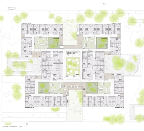 Gallery of Peter Rosegger Nursing Home / Dietger Wissounig Architekten - 22 School Floor Plan, Hospital Design Architecture, Hospital Plans, Hospital Architecture, Healthcare Architecture, Plans Architecture, Elderly Home, Home Design Floor Plans, Hospital Design