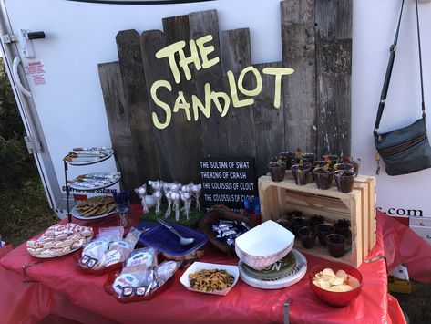 Sandlot birthday party Sandlot Decorations, Sandlot Party Decorations, Sandlot Theme Party, Sandlot Birthday Party Decorations, Sandlot 1st Birthday Party, Sandlot First Birthday Party, Sandlot Party Ideas, Sandlot Birthday Party Ideas, Sandlot Birthday