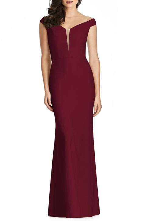 Gowns Online Shopping, Dessy Collection, Burgundy Bridesmaid, Crepe Gown, Trumpet Gown, Burgundy Bridesmaid Dresses, Brides Wedding Dress, Gowns Online, Dresses Lace