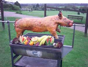 Pig on a spit!!! Pig Rotisserie, Roasted Hog, Pig Roast Party, Spit Roaster, Pig Roaster, Bbq Spit, Spit Rotisserie, Bbq Rotisserie, Bbq Pig