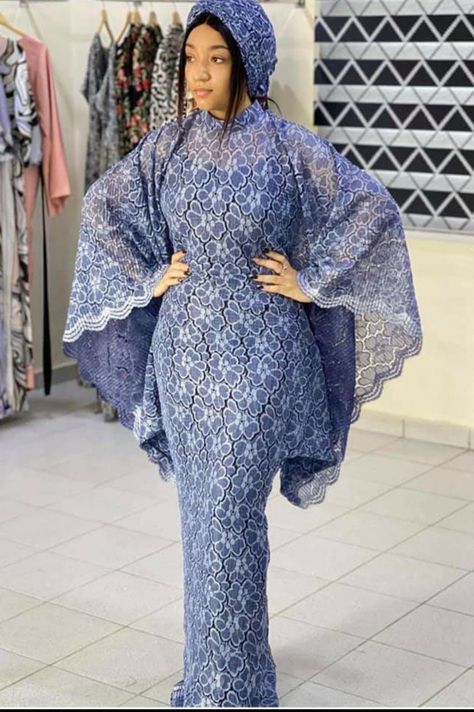 Hausa Styles For Women Lace, Voile Lace Gown Styles Nigerian, Lace Boubou Styles For Women, Lace Bubu, Bubu Kaftan Styles, Lace Robes, Boubou Styles For Women, Kaftan Styles, Bubu Gown Styles